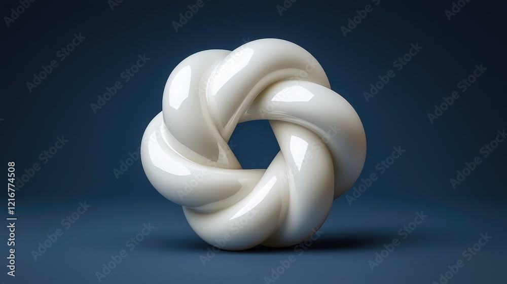 Elegant white knot sculpture with a smooth surface, ideal for modern design and artistic projects. Elegant white knot sculpture with a smooth surface, ideal for modern design and artistic projects.