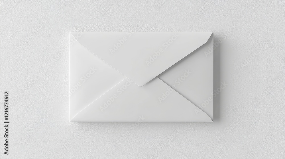 Minimalist white envelope on a clean surface, ideal for mailing documents or invitations. Minimalist white envelope on a clean surface, ideal for mailing documents or invitations.