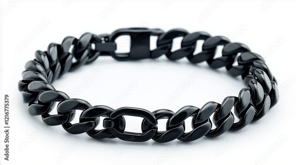 Obraz premium black bracelet isolated on white background
