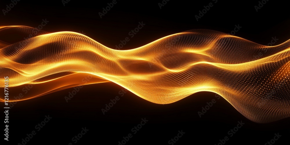 Fototapeta premium Panoramic high speed technology concept, light abstract background, Generative AI