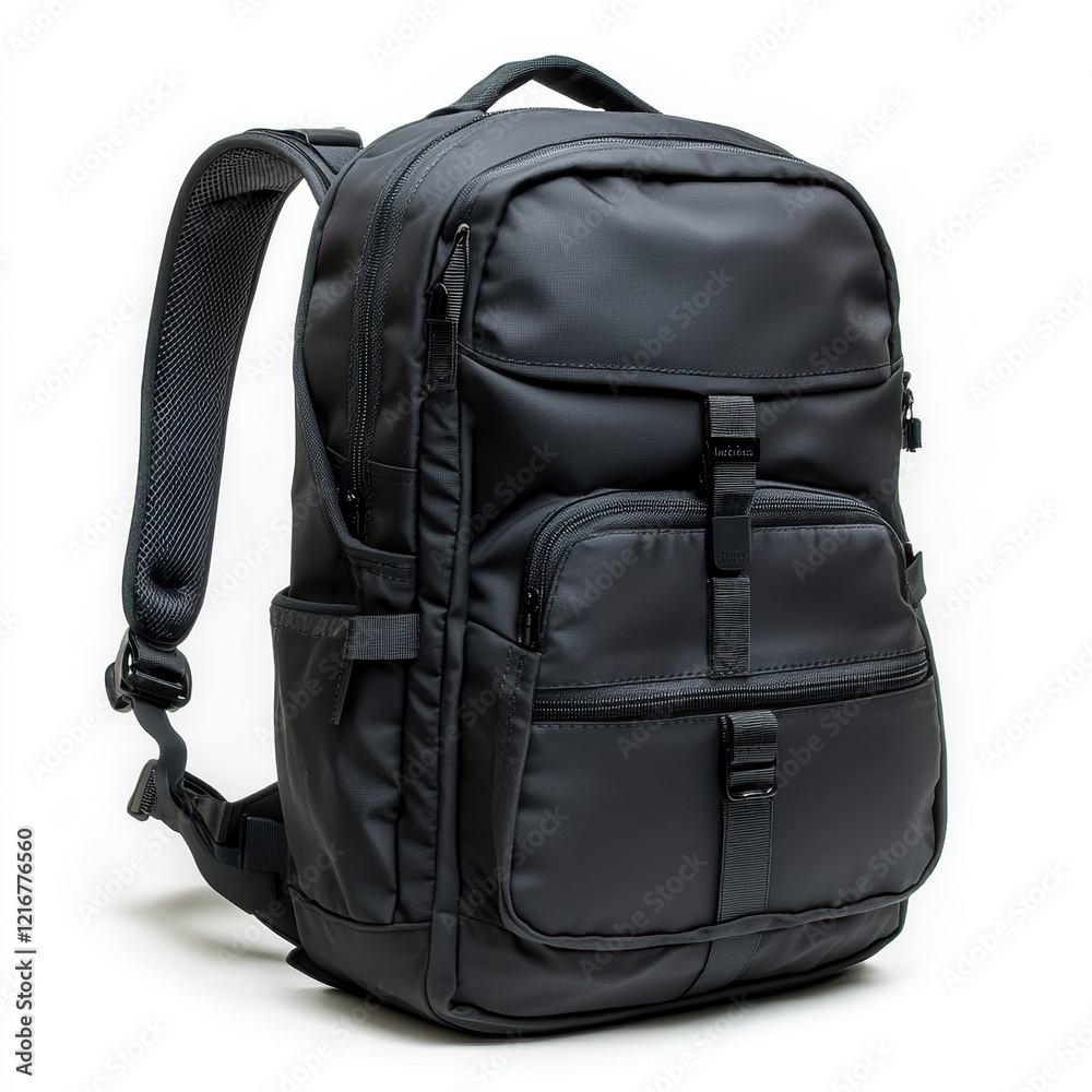 Unleash Your Adventure High-Tech Black Backpack with USB Charging Port on White Background Unleash Your Adventure High-Tech Black Backpack with USB Charging Port on White Background