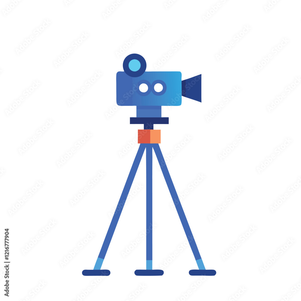 Obraz premium Tripod Technology Camera Sky Vector Illustration - Cartoon, Clipart, Line Art Design.eps