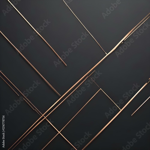 Minimalistic metallic lines on a matte background 