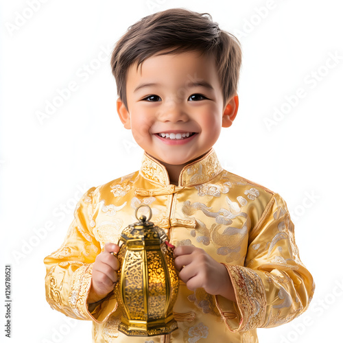 A detailed portrait of a child in a golden Mandari photo