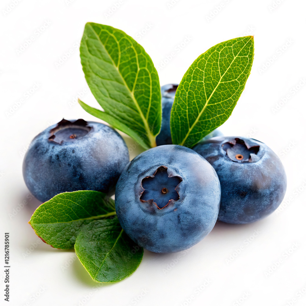 Obraz premium blueberries with leaves