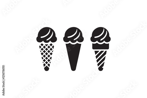 simple and unobtrusive ice cream vector silhouette illustration isolated in white background