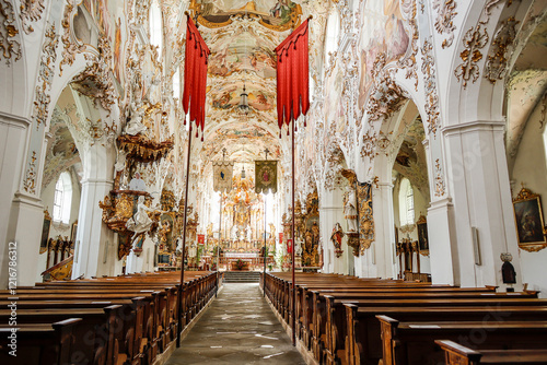 Pilgrimage church Rottenbuch, Munich Way of St. James, Bavaria, Germany