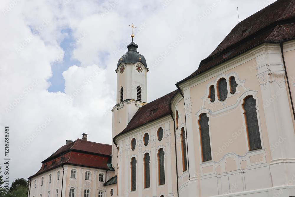 Pilgrimage church Wieskirche, Munich Way of St. James, Bavaria, Germany Pilgrimage church Wieskirche, Munich Way of St. James, Bavaria, Germany