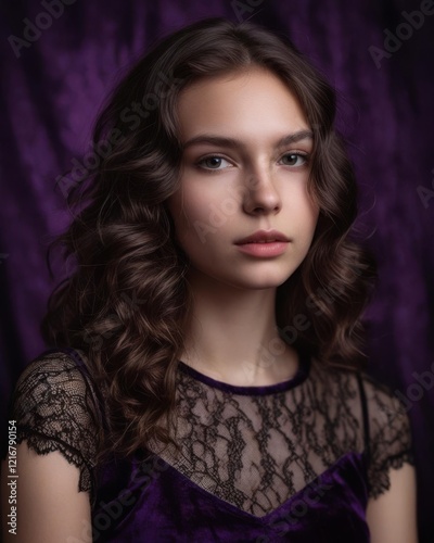 Captivating Portrait with Wavy Hair