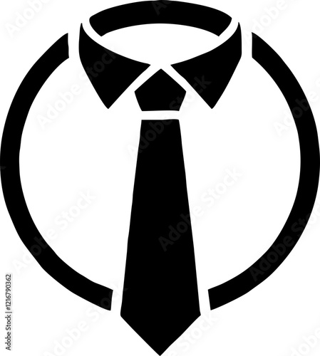 Black Solid Tie Silhouette Monogram Logo Design for Corporate Branding and Formal Identity