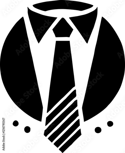 Black Solid Tie Silhouette Monogram Logo Design for Corporate Branding and Formal Identity