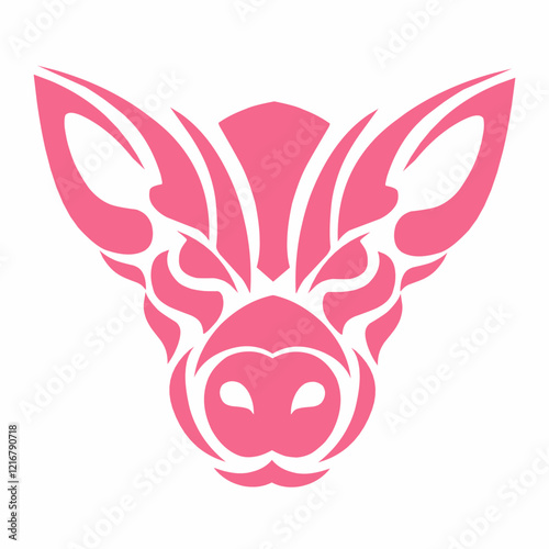 illustration vector graphic of tribal art design pig's head