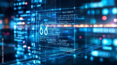 Agile development methodology concept on virtual screen. Technology concept., Generative AI