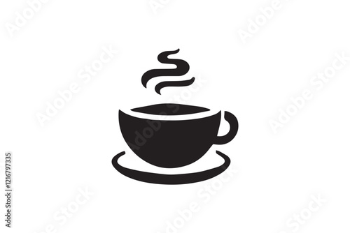 simple and unobtrusive tea cup vector silhouette illustration isolated in white background