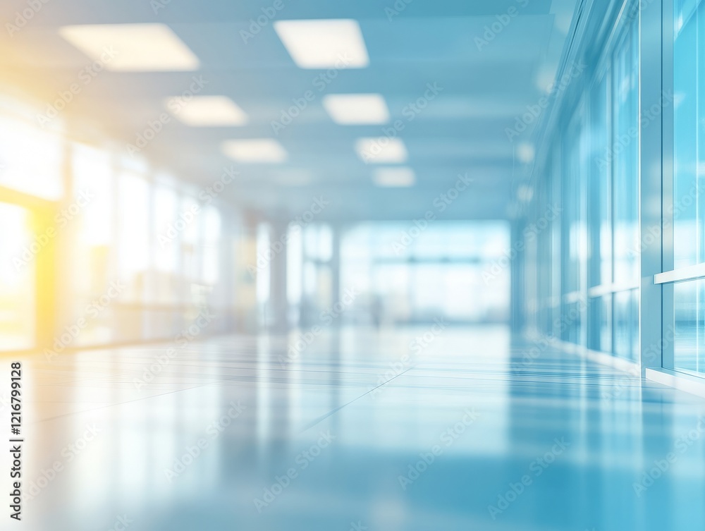 A large open room with a blue floor A large open room with a blue floor
