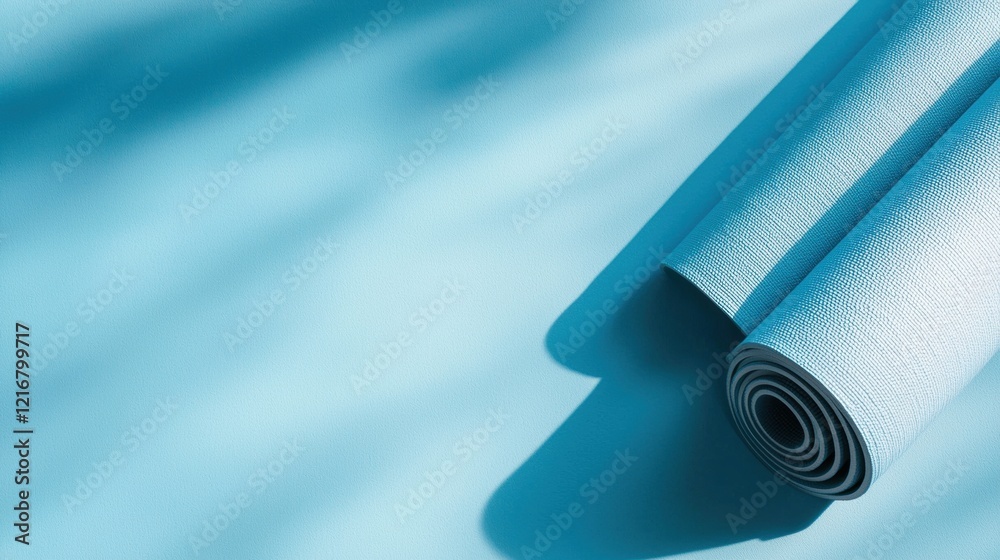 Roll of light blue fabric on a light blue background. the fabric appears to be made of a soft, textured material and has a smooth, velvety texture. Roll of light blue fabric on a light blue background. the fabric appears to be made of a soft, textured material and has a smooth, velvety texture.