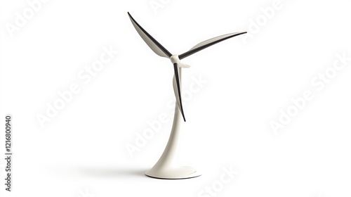 Wind energy innovation model industrial sector 3d content white background high-tech environment photo