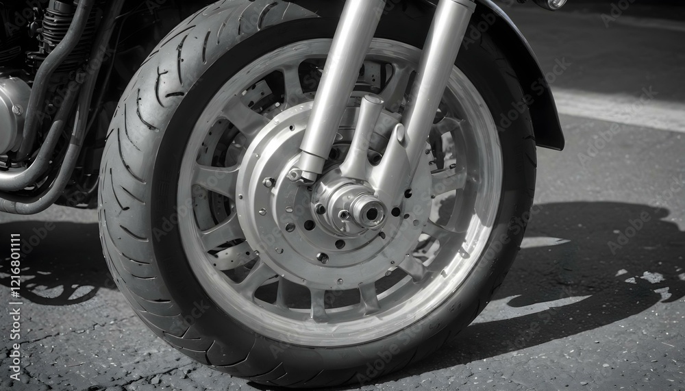 A closeup photo of a motorcycle A closeup photo of a motorcycle