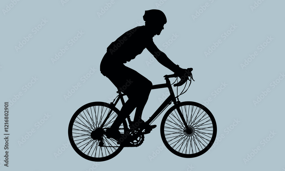 Obraz premium bicycle icon, bicycle vector silhouette illustration cut out, illustration, bicycle, vector, icon symbol, in silhouette, icon set, lifestyles, healthy lifestyle, symbol, exercising, running, swimming