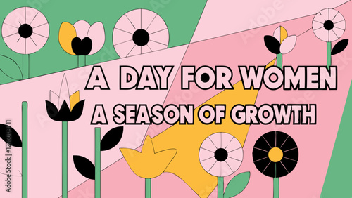 Minimalist floral illustration for Women’s Day