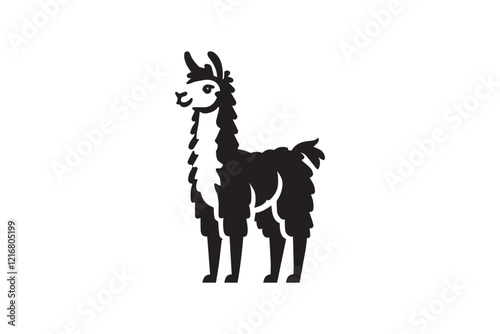 simple and unobtrusive lama vector silhouette illustration isolated in white background