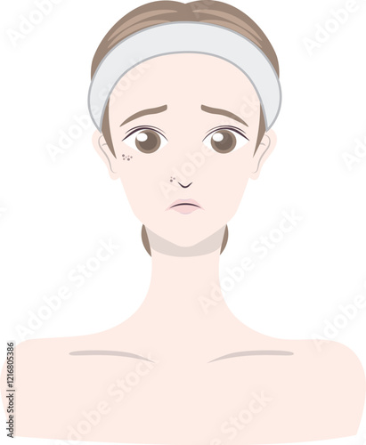 ADMに悩む女性のイラスト