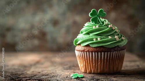 Wallpaper Mural Delicious green cupcakes decorated with clover shapes celebrate St Patrick's Day. The festive atmosphere brings joy and luck to everyone enjoying the treats Torontodigital.ca
