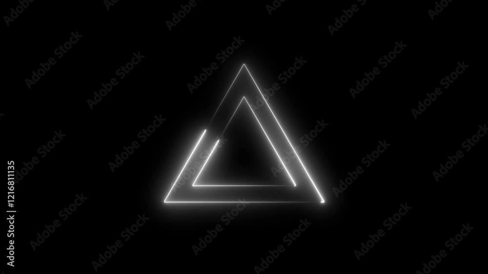 Glowing neon Fluorescent Energy Light Forming a Triangle background, neon frame .