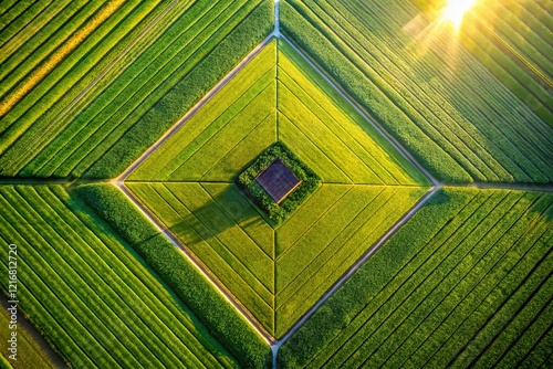 Aerial Drone Shot: Measuring Rhombus Height - Geometric Land Surveying photo