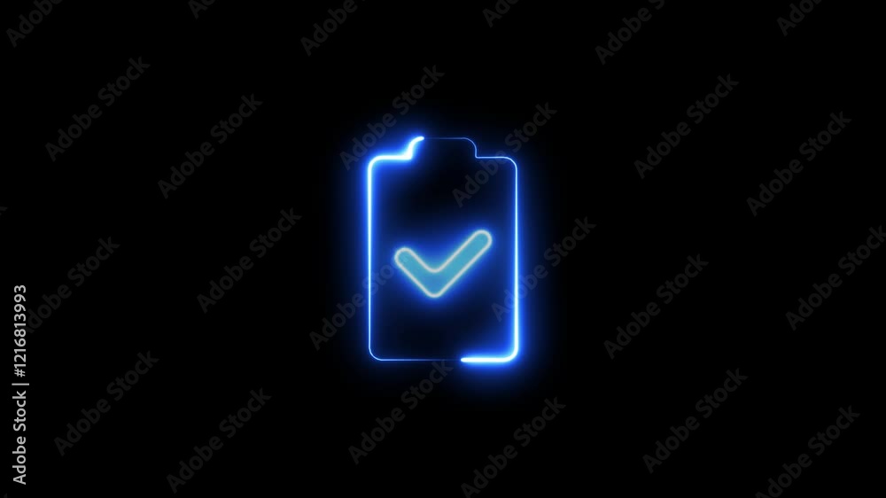 Glowing neon Charging icon animation . Glowing neon Charging icon animation .