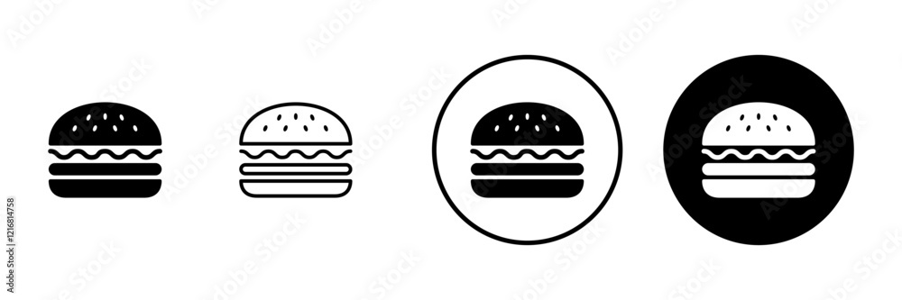 Burger icon vector. burger sign and symbol. hamburger Burger icon vector. burger sign and symbol. hamburger