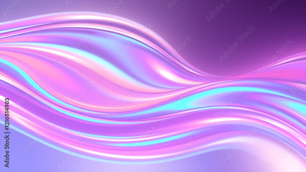 Abstract fluid iridescent holographic neon curved wave in motion colorful background 3d render. Gradient design element for backgrounds, banners, wallpapers, Generative AI Abstract fluid iridescent holographic neon curved wave in motion colorful background 3d render. Gradient design element for backgrounds, banners, wallpapers, Generative AI