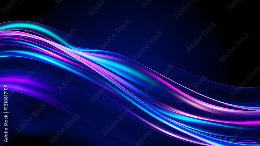 Abstract fluid iridescent holographic neon curved wave in motion colorful background 3d render. Gradient design element for backgrounds, banners, wallpapers, Generative AI Abstract fluid iridescent holographic neon curved wave in motion colorful background 3d render. Gradient design element for backgrounds, banners, wallpapers, Generative AI