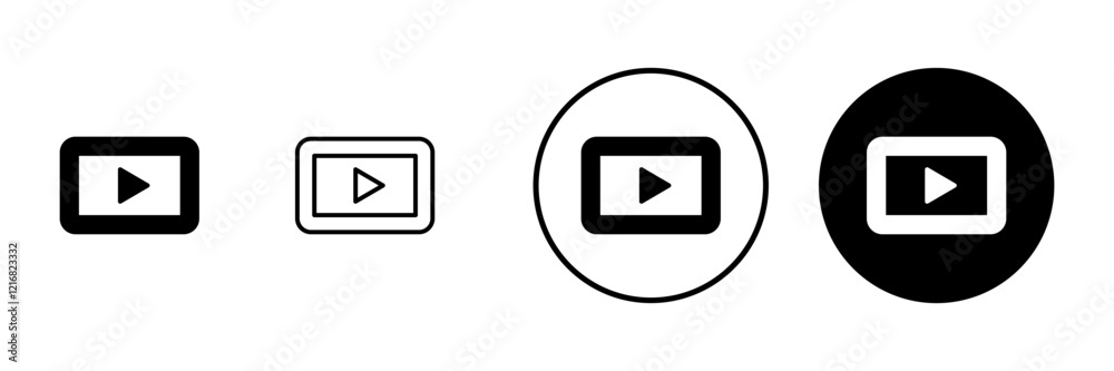 Play icon vector. Play button sign and symbol Play icon vector. Play button sign and symbol