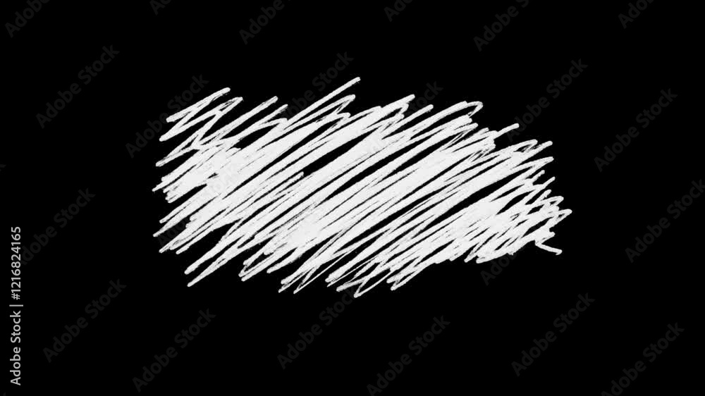 Grunge Scribble Line Animation. Hand drawn line animation on black background.