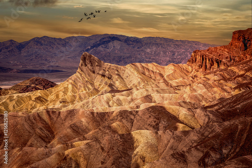 Zabriskie point, death valley, california, usa photo