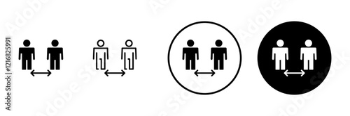Social distance icon vector. social distancing sign and symbol. self quarantine sign