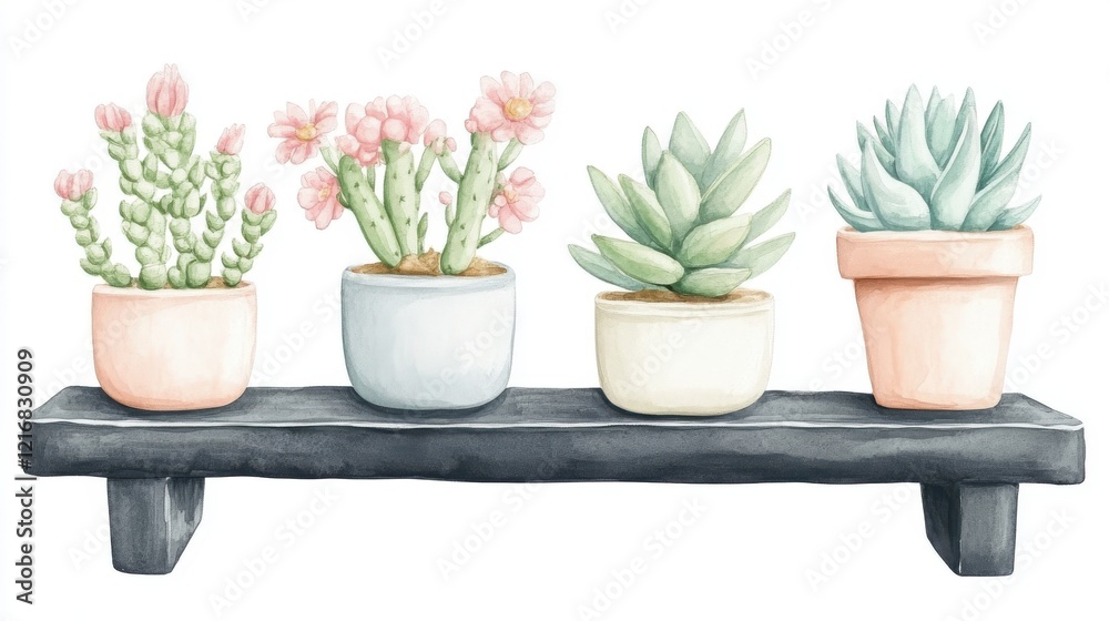 A beautiful arrangement of succulent plants in colorful pots. Perfect for adding a touch of greenery to your home decor or workspace. A beautiful arrangement of succulent plants in colorful pots. Perfect for adding a touch of greenery to your home decor or workspace.