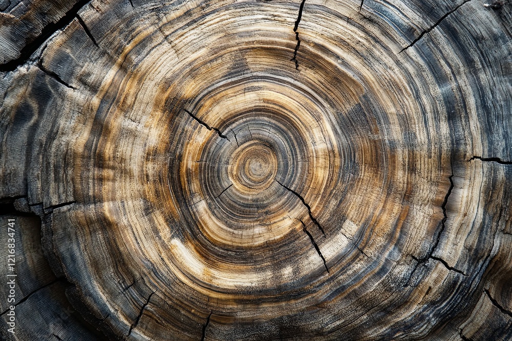 Fototapeta premium A close-up of abstract patterns on a piece of petrified wood picture