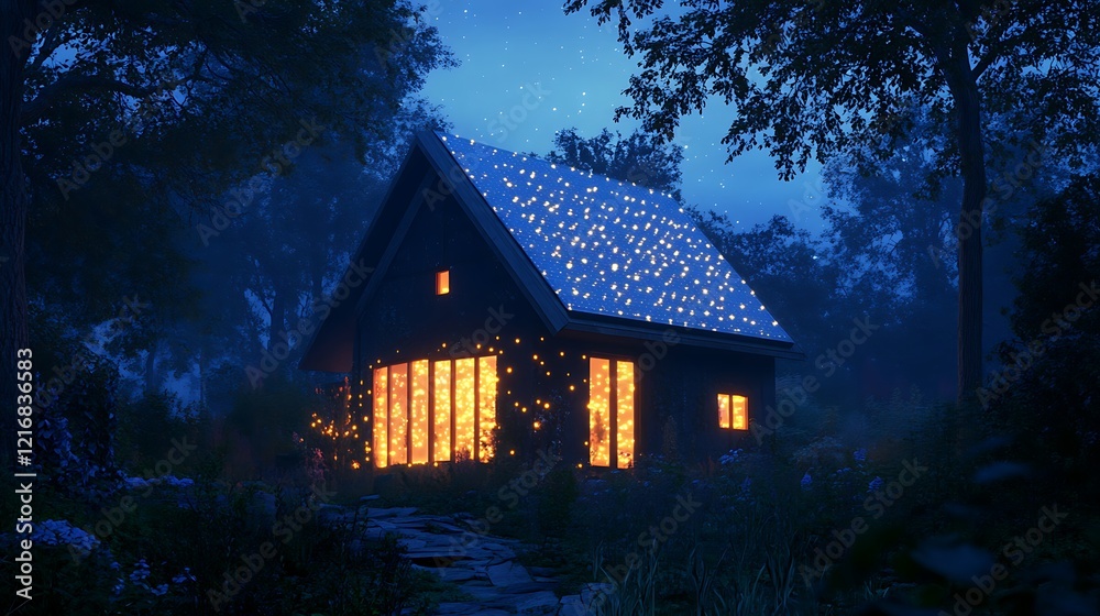 Enchanted Cabin in a Starry Night Enchanted Cabin in a Starry Night