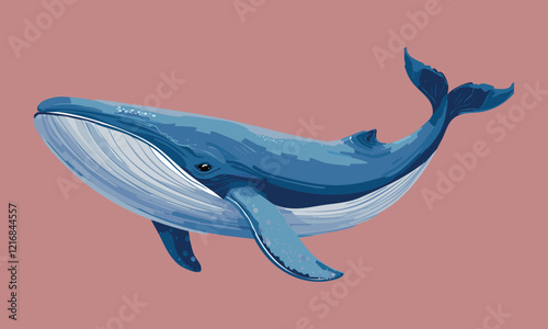whale vector in water color painting style