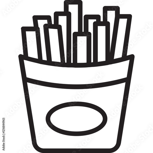 French Fries Vector Icon Set with Transparent Background