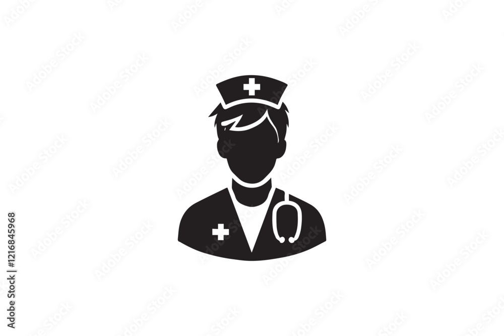 simple and subtle nursing vector silhouette black and white, set against a white background. simple and subtle nursing vector silhouette black and white, set against a white background.