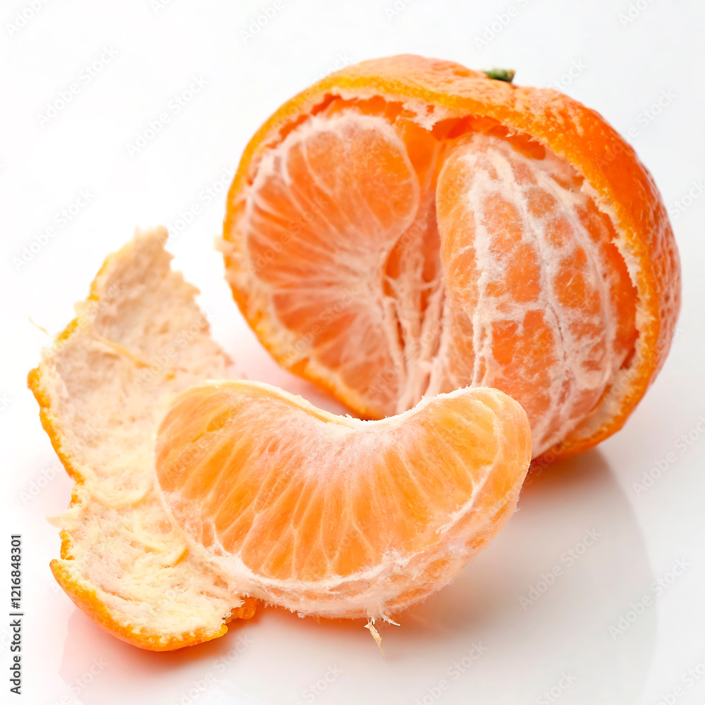 peeled tangerine isolated on white peeled tangerine isolated on white