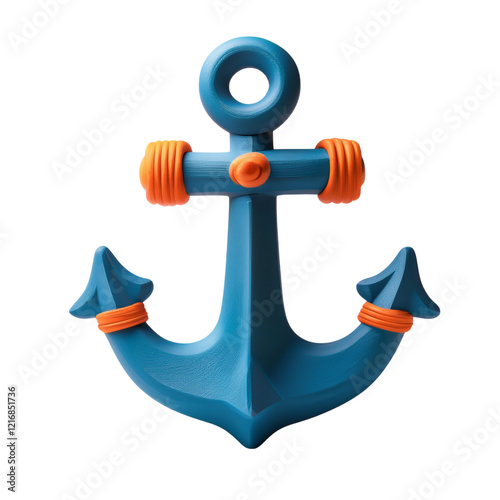 Colorful Plastic Anchor Toy for Children's Play and Entertainment, Isolated On transparent Background