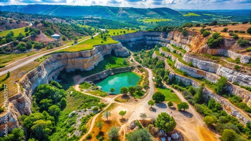 Aerial View of Galil Quarries Park, Karmiel, Israel - Stunning Landscape photo