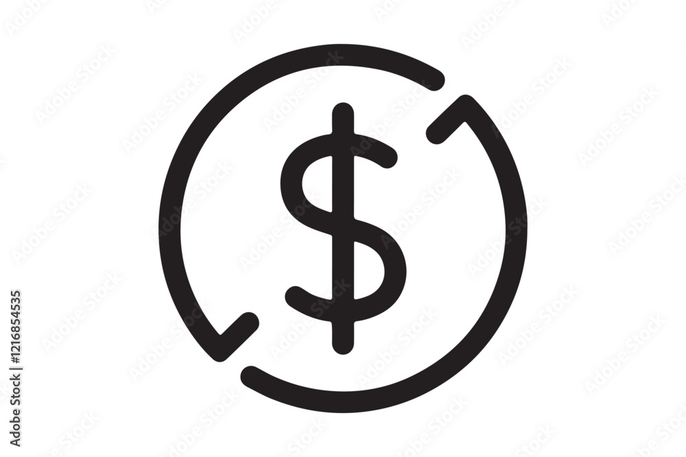 Dollar sign Icon vector illustration on a white background.Making Money comcept Dollar sign Icon vector illustration on a white background.Making Money comcept