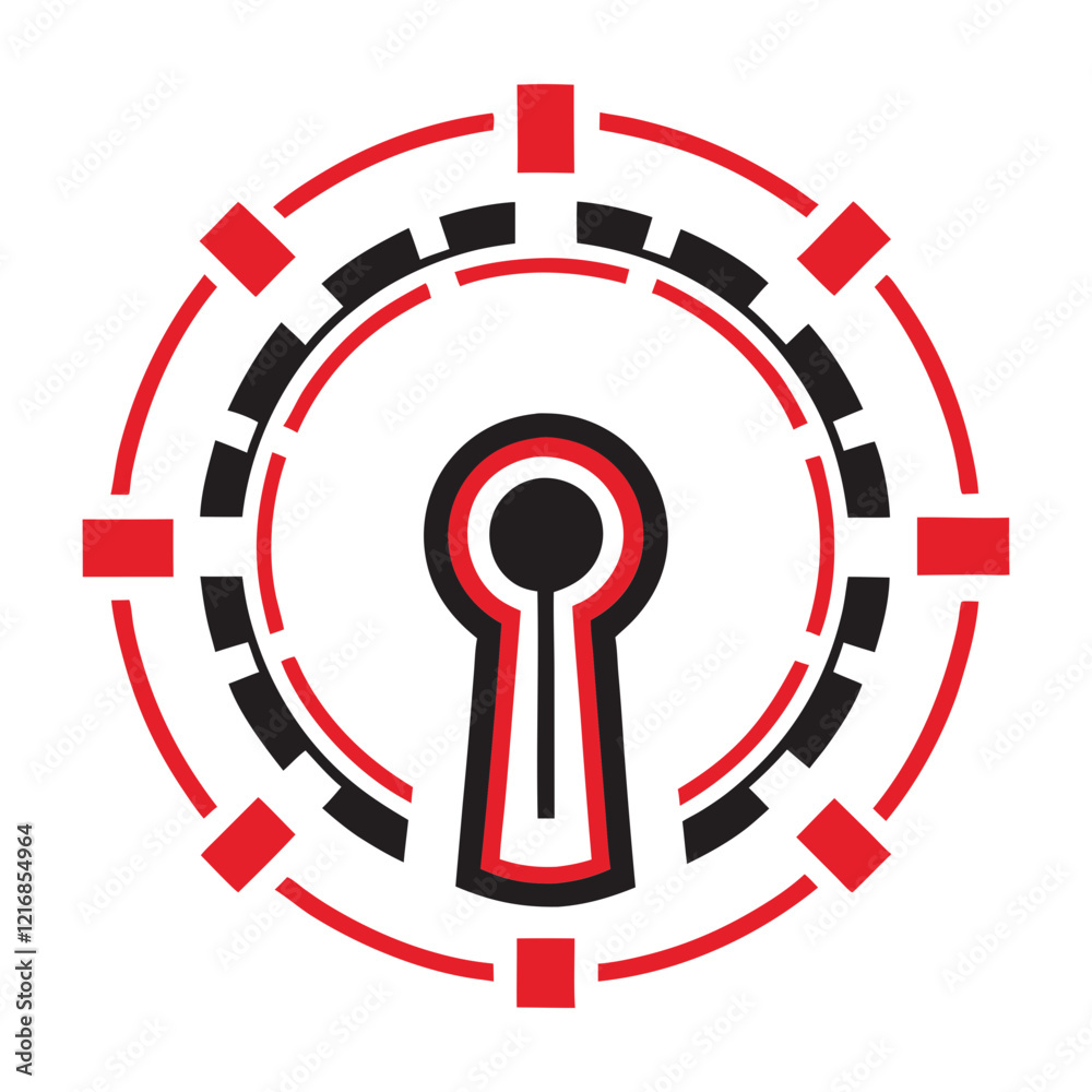 Digital Security Keyhole Vector Icon. Digital Security Keyhole Vector Icon.