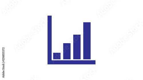 Free Download A solid blue bar chart illustrates increasing performance metrics suitable for financial reports or business planning isolated on white. - GFXLoad
