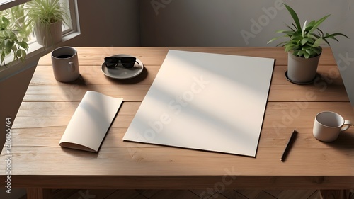 Paper poster mockup for graphic design